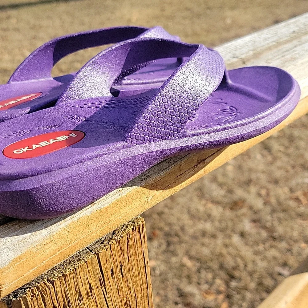 Women's Okabashi Flip Flops Beach Shoes Small (6). Made In USA. Almost Like New - Picture 6 of 7